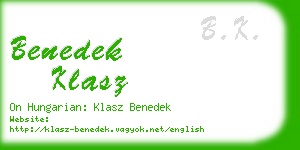 benedek klasz business card